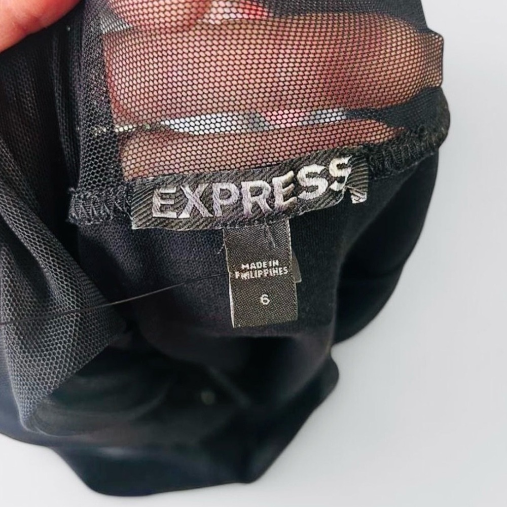 Express Black Mini Dress with Embellished Neckline - Picture 6 of 6